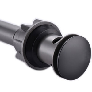 Изображение товара Донный клапан BelBagno, с переливом, черный матовый, BB-PCU-03-NERO