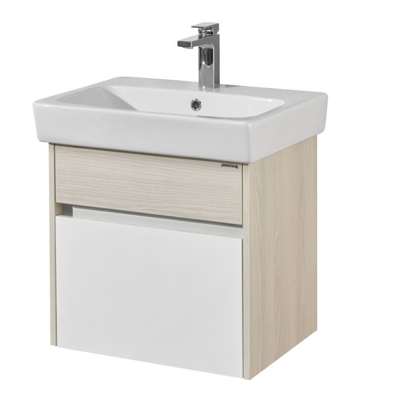 Изображение товара Тумба с раковиной Aquaton Verdi Pro 60 подвесная белая/ясень фабрик