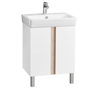 Изображение товара Тумба с раковиной Акватон Кантри 60 см напольная, белый/дуб верона, 1A2574K0AHB20