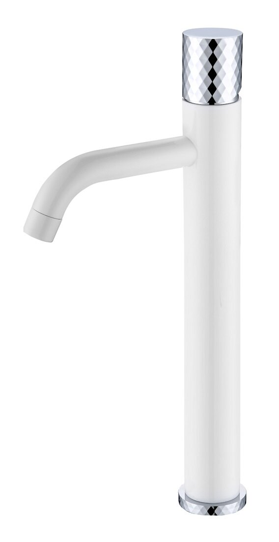 Изображение товара Высокий однорычажный смеситель для раковины Boheme Stick 122-WCR хром и белый