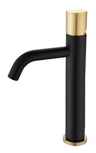 Изображение товара Смеситель Boheme Stick 122-BG.2 для раковины высокий, черный, (black touch gold)