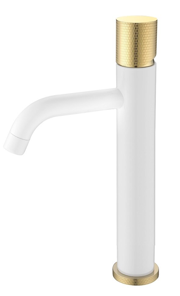Изображение товара Смеситель Boheme Stick 122-WG.2 для раковины высокий, белый, золото (white touch gold)
