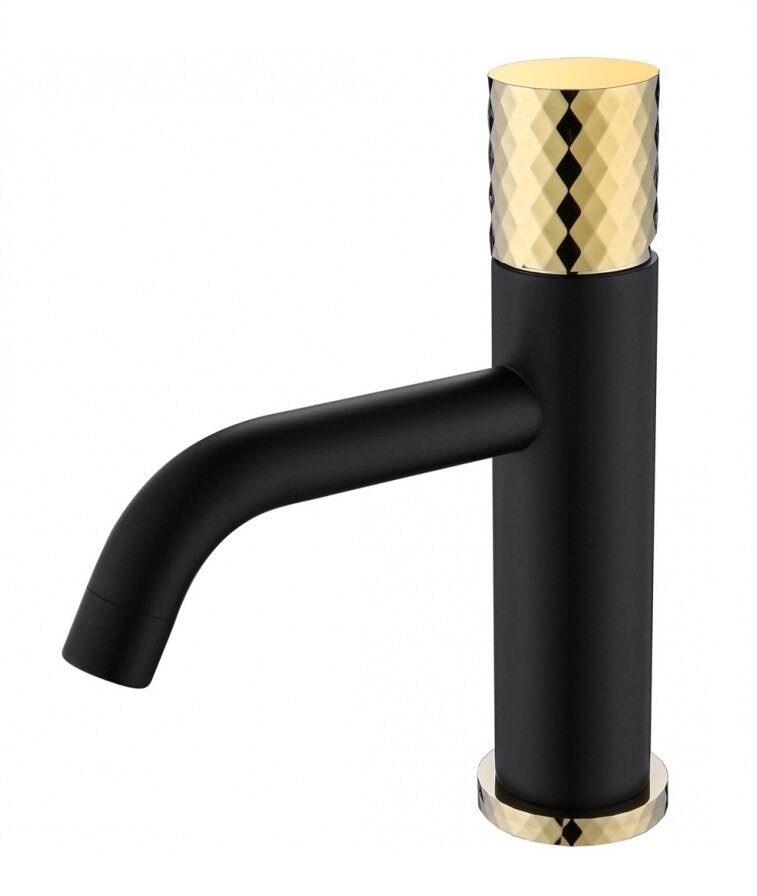 Изображение товара Смеситель для раковины Boheme Stick 121-BG черный с золотом Италия