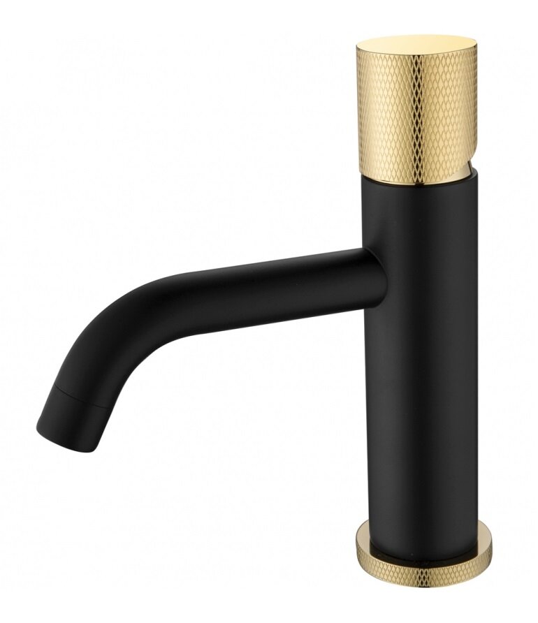 Изображение товара Смеситель Boheme Stick 121-BG.2 для раковины, черный, (black touch gold)