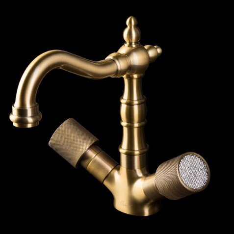 Изображение товара Смеситель для раковины Boheme Royal Crystal бронза с поворотным изливом