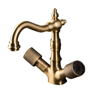 Изображение товара Смеситель для раковины Boheme Royal Crystal бронза с поворотным изливом