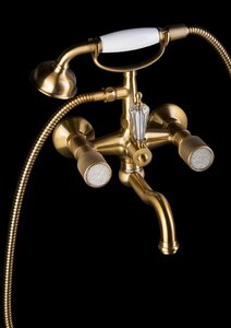 Изображение товара Смеситель для ванны с душевым гарнитуром бронза Boheme Royal Crystal 313-Royal/CRST
