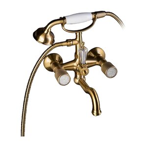 Изображение товара Смеситель Boheme Royal Crystal для ванны, с душевым гарнитуром, бронза, 313-Royal/CRST