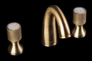 Изображение товара Смеситель Boheme Royal Crystal для раковины на 3 отверстия, бронза, 317-Royal/CRST