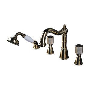 Изображение товара Смеситель для ванной Boheme Royal Crystal на 4 отверстия золото