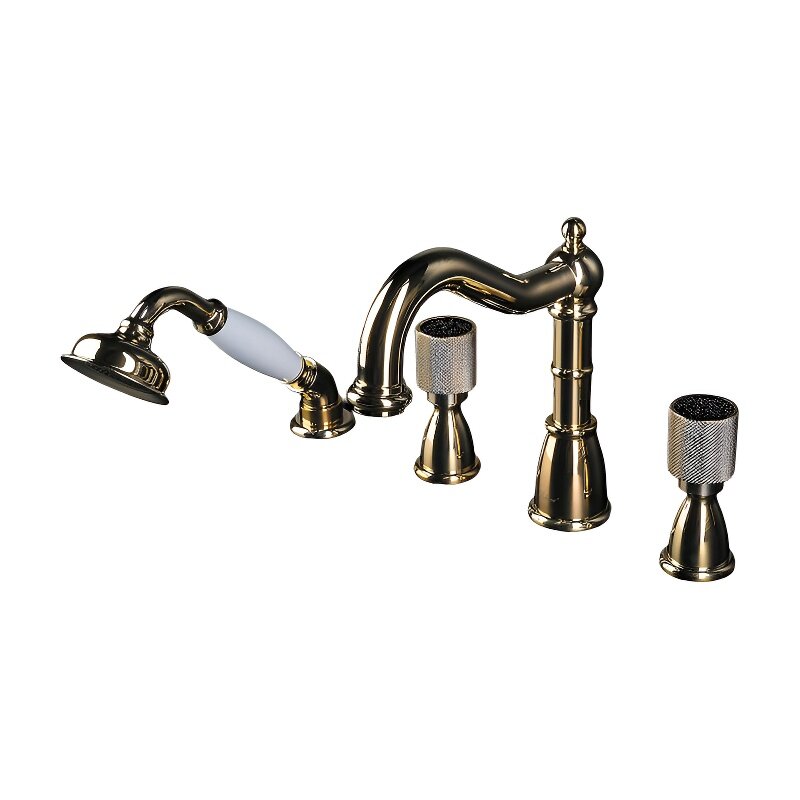 Изображение товара Смеситель Boheme Royal Crystal для ванны на 4 отверстия, золото, 395-Royal/CRST