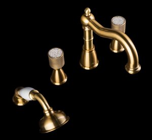 Изображение товара Смеситель для ванны Boheme Royal Crystal, бронза, 4 отверстия, Италия