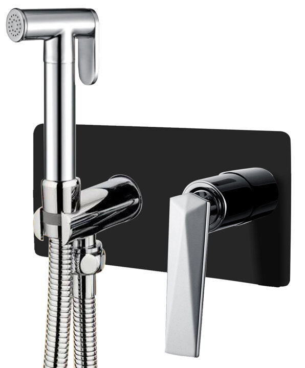 Изображение товара Гигиенический душ Boheme Venturo 377-B со смесителем, черный и хром