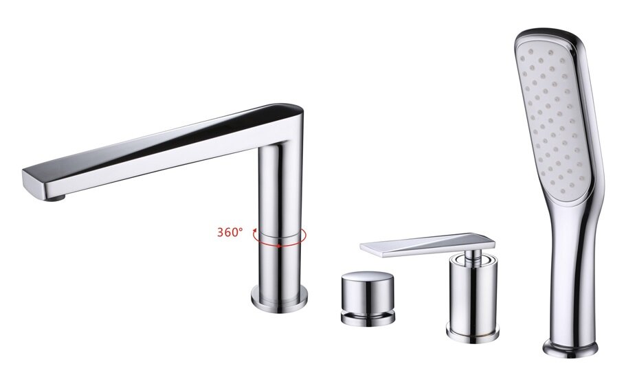 Изображение товара Смеситель Boheme Venturo 370 на 4 отверстия для ванны, хром