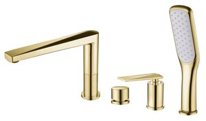 Изображение товара Смеситель для ванны Boheme Venturo 380 на 4 отверстия золото Италия