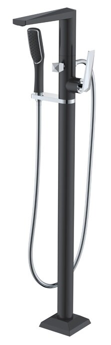 Изображение товара Смеситель Boheme Venturo 379-B для ванны напольный, черный, хром