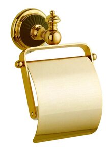 Изображение товара Держатель туалетной бумаги с крышкой Boheme Palazzo 10151, латунь и керамика, стиль ретро