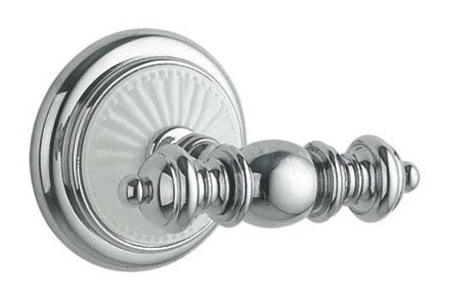 Изображение товара Двойной крючок Boheme Vogue 10136 белая керамика хром настенная круглая стиль ретро