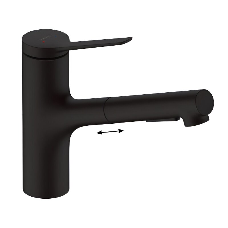 Изображение товара Смеситель для кухонной мойки Hansgrohe Zesis, 74800670, черный матовый