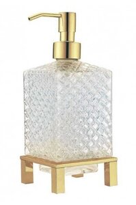 Изображение товара Дозатор жидкого мыла Boheme, квадратный, золото, 10225