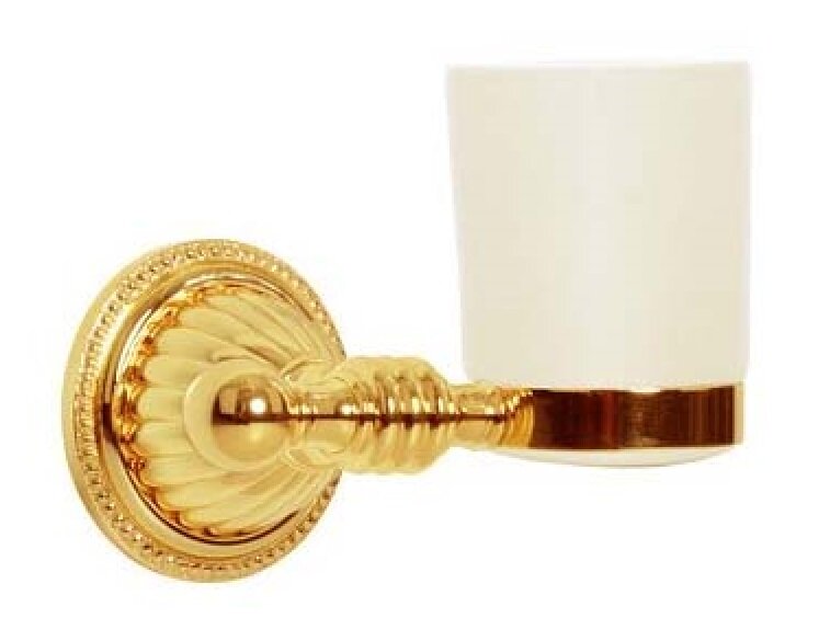 Изображение товара Стакан для зубных щеток Boheme Hermitage 10353, настенный, латунь и керамика, золото