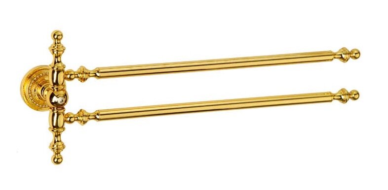 Изображение товара Полотенцедержатель двойной Boheme Imperiale 10413 золотой для ванной