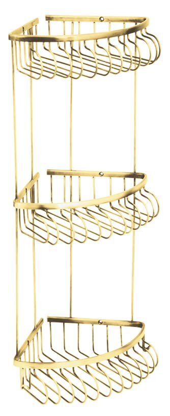 Изображение товара Угловая тройная полка из латуни и стали Boheme Imperiale 10428 золото