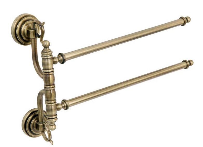 Изображение товара Двойной полотенцедержатель Boheme Medici бронза настенный латунь ретро стиль