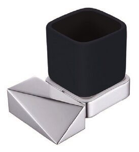 Изображение товара Стакан для зубных щеток Boheme New Venturo хром и черный настенный 10314-CR-B