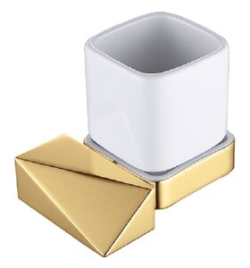 Изображение товара Стакан для зубных щеток Boheme New Venturo 10314-G, золото, белый