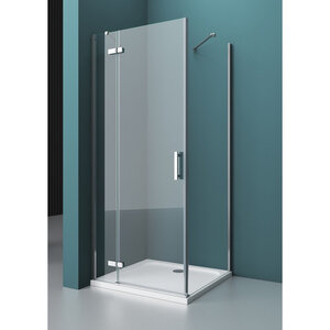 Изображение товара Душевой уголок BelBagno Kraft, 90 х 100 х 195 см, стекло прозрачное, профиль хром, KRAFT-AH-12-90/100-C-Cr-R