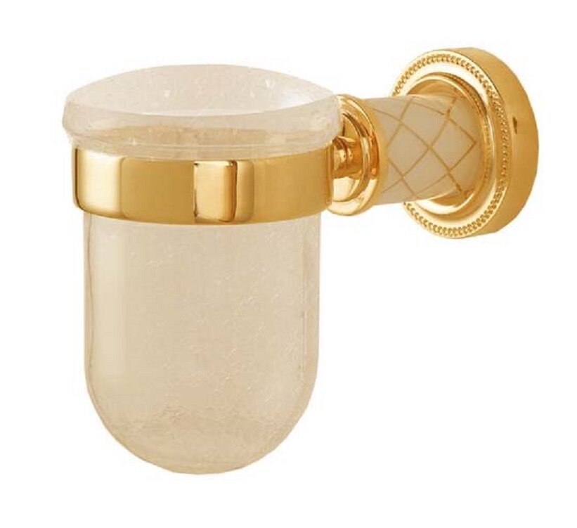 Изображение товара Стакан для зубных щеток Boheme Murano 10904-W-G, золото, настенный, стекло и латунь