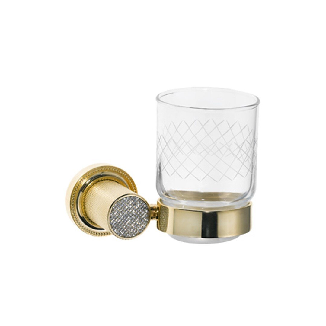 Изображение товара Стакан для зубных щеток Boheme Royal Cristal золото настенный дизайн Изображение товара Стакан для зубных щеток Boheme Royal Cristal золото настенный дизайн