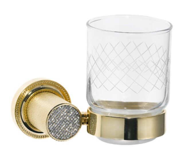 Изображение товара Стакан для зубных щеток Boheme Royal Cristal 10924-G настенный золото кристаллы Preciosa