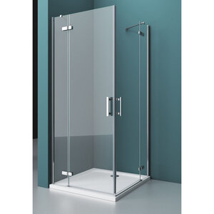 Изображение товара Душевой уголок BelBagno Kraft, 90 х 80 х 195 см, стекло прозрачное, профиль хром, KRAFT-AH-22-90/80-C-Cr-R