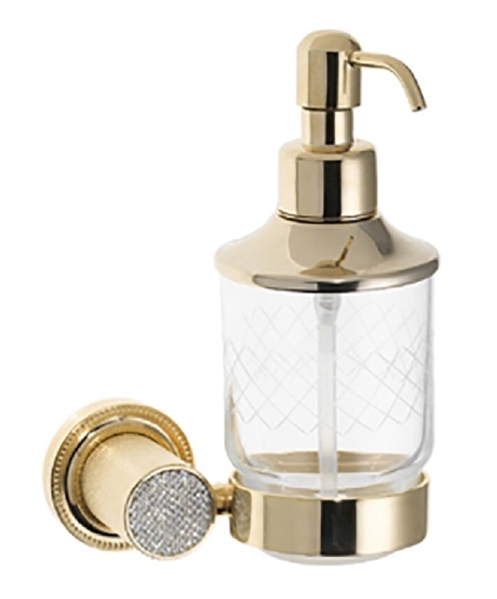 Изображение товара Дозатор жидкого мыла Boheme Royal Cristal 10932-G, золото, настенный, с кристаллами