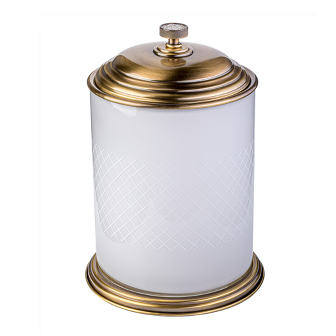 Изображение товара Ведро для мусора Boheme Royal Cristal 10934-BR стекло, бронза, белый