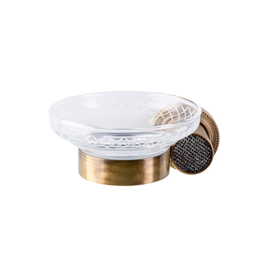 Изображение товара Мыльница Boheme Royal Cristal 10923-BR-B, бронза, черные кристаллы Изображение товара Мыльница Boheme Royal Cristal 10923-BR-B, бронза, черные кристаллы