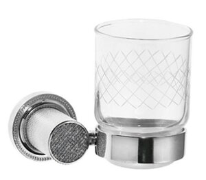 Изображение товара Стакан для зубных щеток Boheme Royal Cristal 10924-CR-B, хром, черные кристаллы