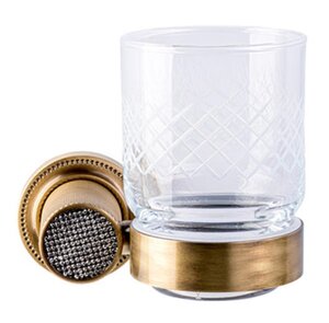 Изображение товара Стакан для зубных щеток Boheme Royal Cristal 10924-BR-B, бронза, черные кристаллы