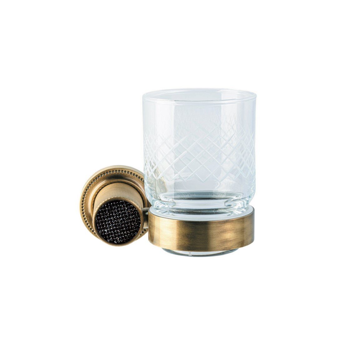 Изображение товара Стакан для зубных щеток Boheme Royal Cristal 10924-BR-B, бронза, черные кристаллы Изображение товара Стакан для зубных щеток Boheme Royal Cristal 10924-BR-B, бронза, черные кристаллы