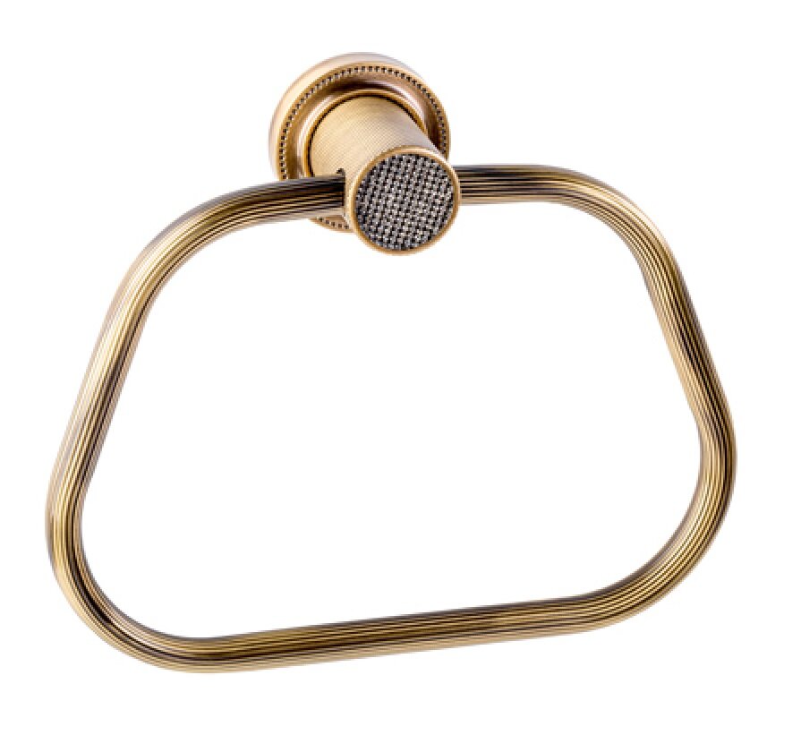 Изображение товара [Полотенцедержатель] Boheme 10925-BR-B Royal Cristal Кольцо бронза черные кристаллы