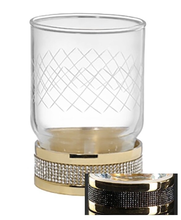 Изображение товара Стакан для зубных щеток Boheme Royal Cristal золотой с черными кристаллами