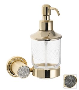 Изображение товара Дозатор жидкого мыла Boheme Royal Cristal 10932-G-B настенный с черными кристаллами