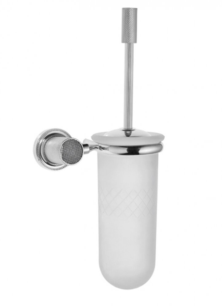 Изображение товара Ершик для унитаза Boheme Royal Cristal 10933-CR-B настенный, хром, черные кристаллы