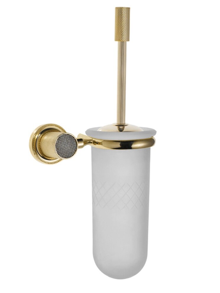 Изображение товара Ершик для унитаза Boheme Royal Cristal 10933-G-B настенный, золото, черные кристаллы