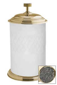 Изображение товара Ведро для мусора Boheme Royal Cristal 10934-G-B стекло, золото, черные кристаллы