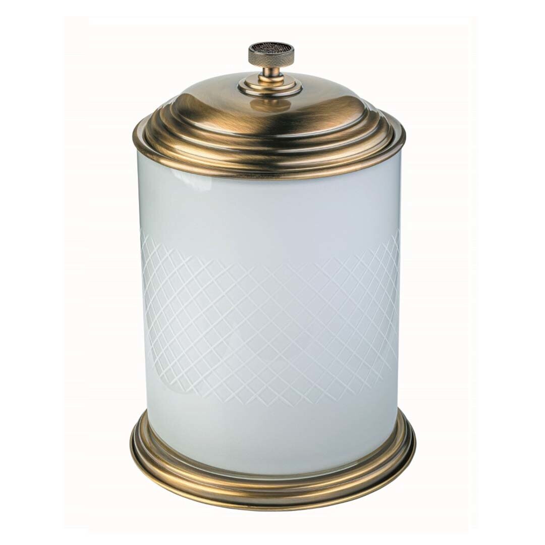 Изображение товара Ведро для мусора Boheme Royal Cristal 10934-BR-B: латунь, стекло, черные кристаллы Изображение товара Ведро для мусора Boheme Royal Cristal 10934-BR-B: латунь, стекло, черные кристаллы