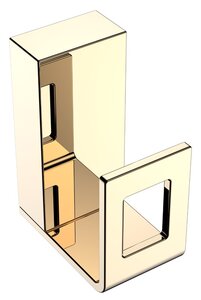 Изображение товара Крючок Boheme Q из латуни в золотом цвете настенный квадратный дизайн