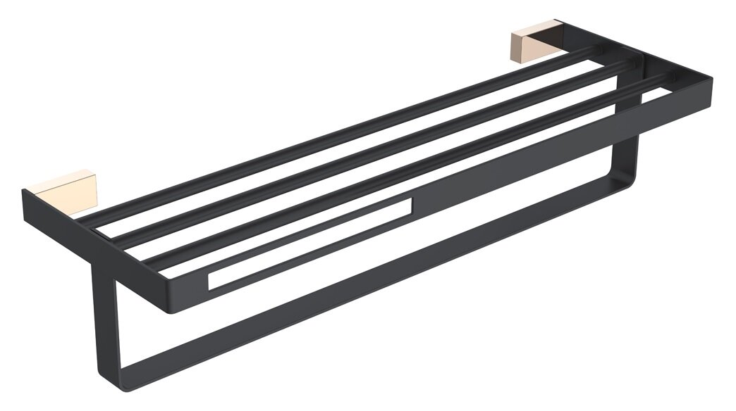 Изображение товара Полка для полотенец Boheme Q, черный, золото, 10947-G-B